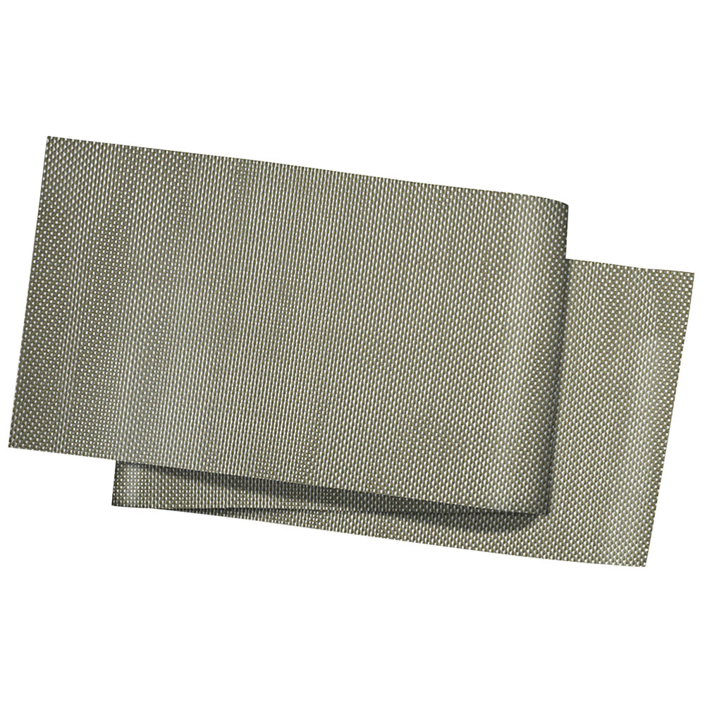 Front of the House Metroweave 72" x 14" Sage Basketweave Woven Vinyl Reusable Table Runner - 2/Pack