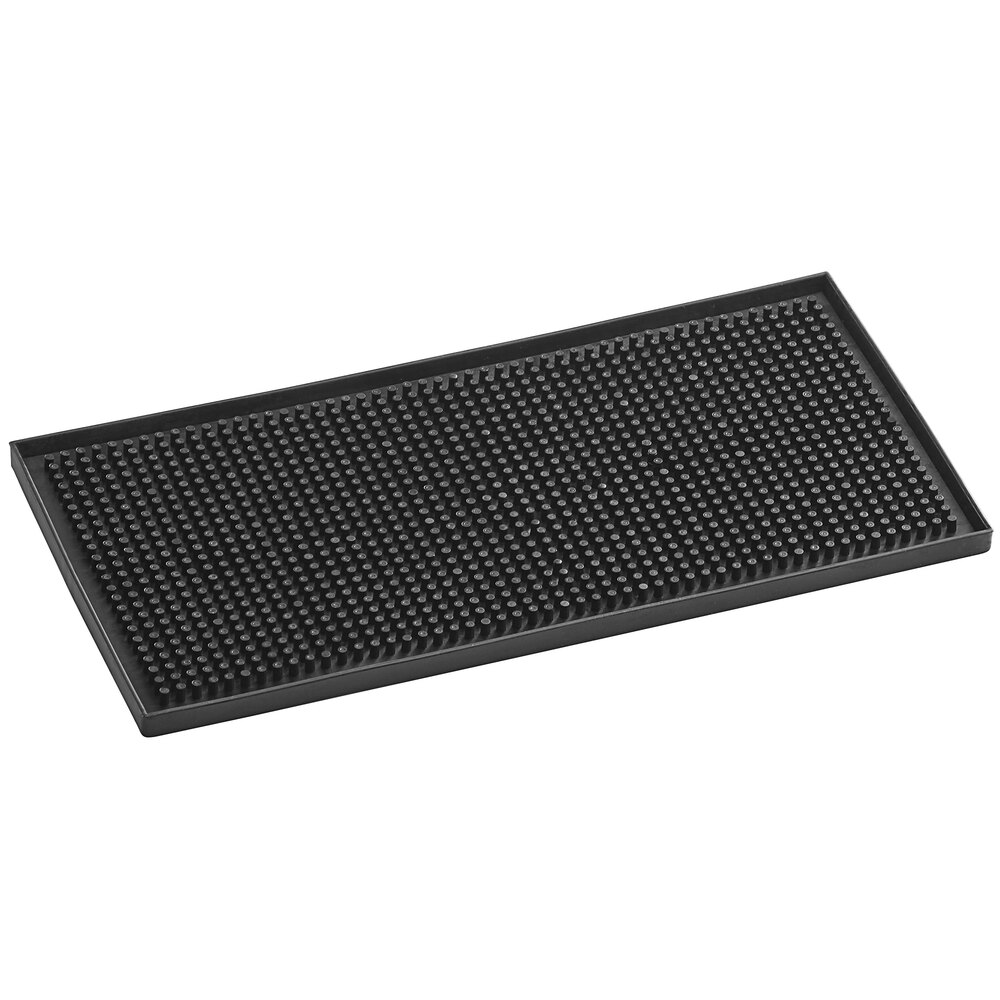 Franmara Black 11 3/4" x 6" Rubber Bar Mat 8441