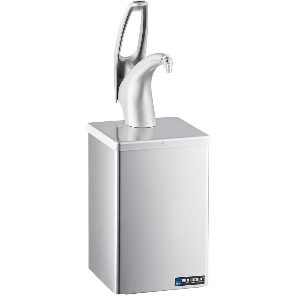 San Jamar P4800 FrontLine Countertop Condiment Dispenser Box with Chrome Pump