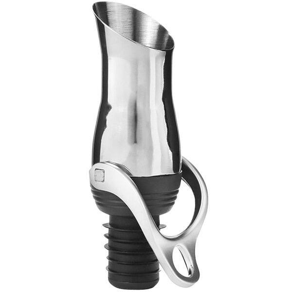 Franmara Silver Stainless Steel Wine Pourer / Stopper with Lever 8285