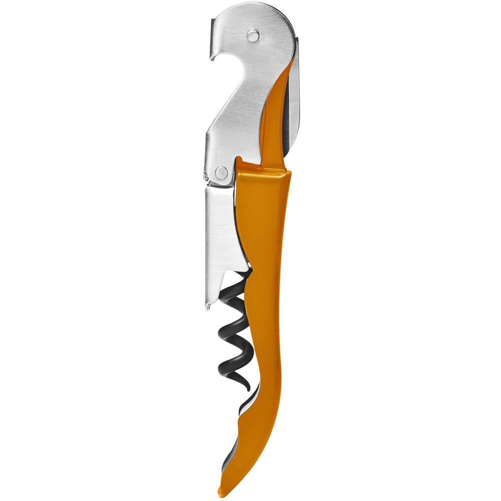 Franmara Duo-Lever Customizable Orange Enamel Handle Waiter's Corkscrew 5400-43