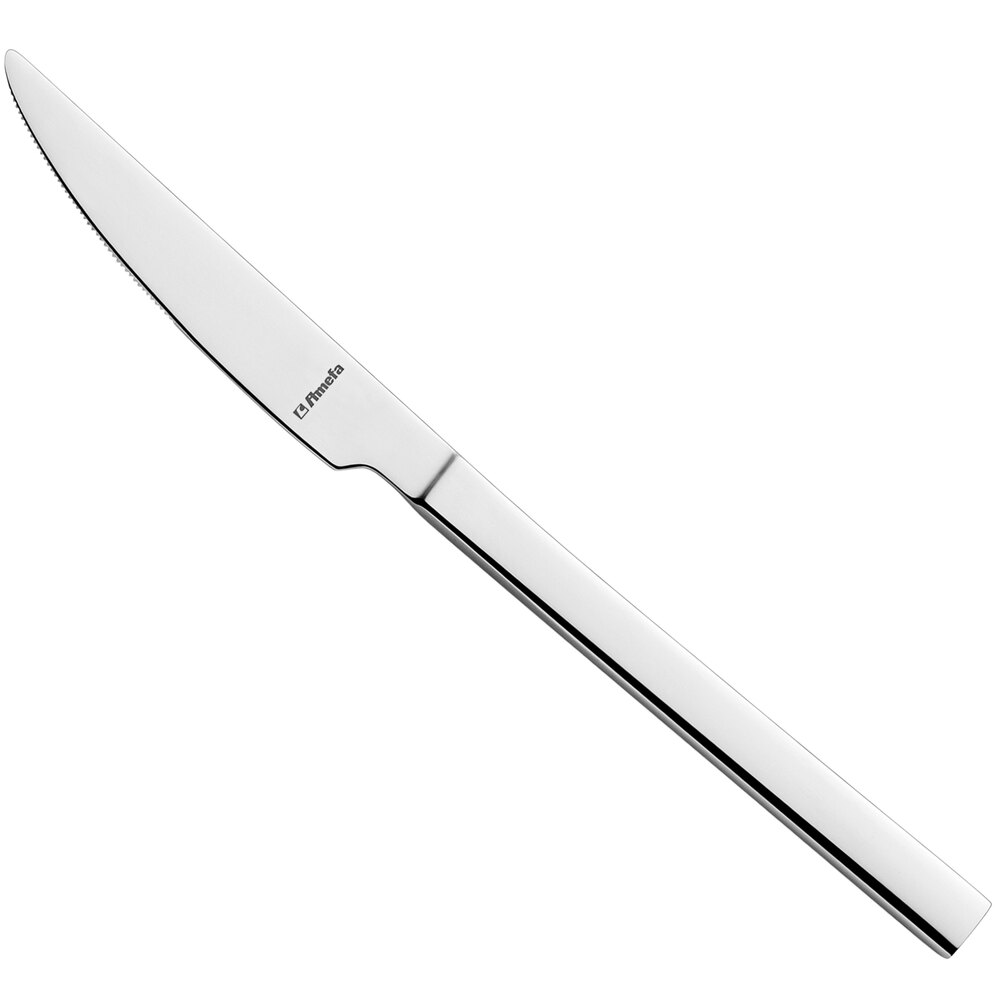 Amefa Cube 8" 18/10 Stainless Steel Extra Heavy Weight Dessert Knife - 12/Case