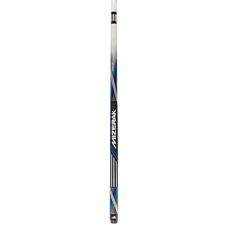 Mizerak 58" Two-Piece Blue / White Ribbon Premium Carbon Composite Billiard / Pool Cue with Sport Grip P1884B