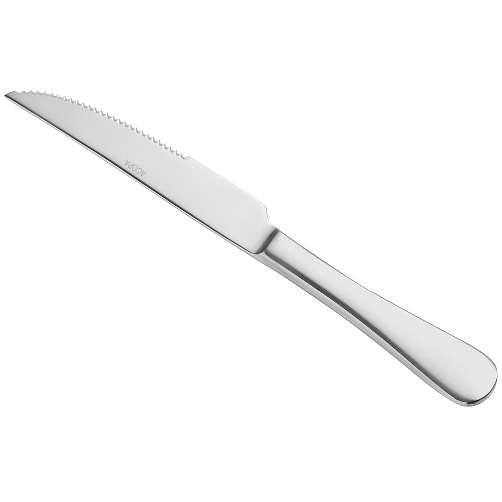Acopa Vittoria 9" Stainless Steel Extra Heavy Weight Steak Knife - 12/Case