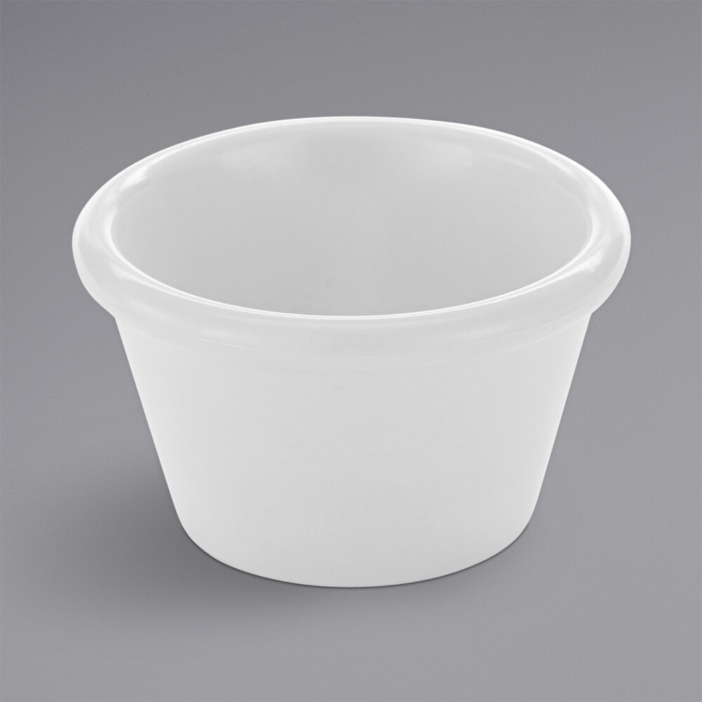 American Metalcraft 1.5 oz. Smooth White Melamine Ramekin - 12/Case