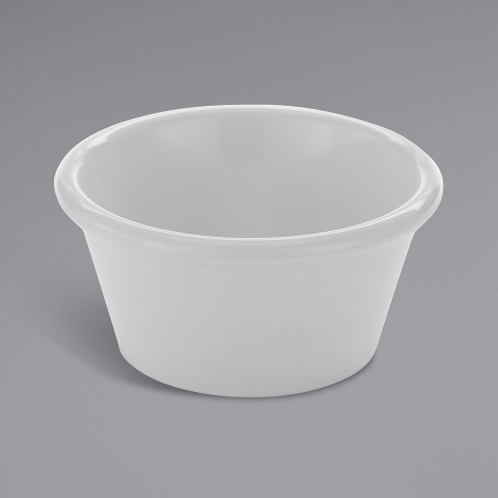 American Metalcraft 6 oz. Smooth White Melamine Ramekin - 12/Case