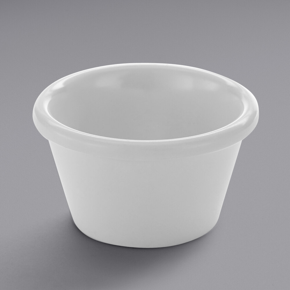 American Metalcraft 4 oz. Smooth White Melamine Ramekin - 12/Case