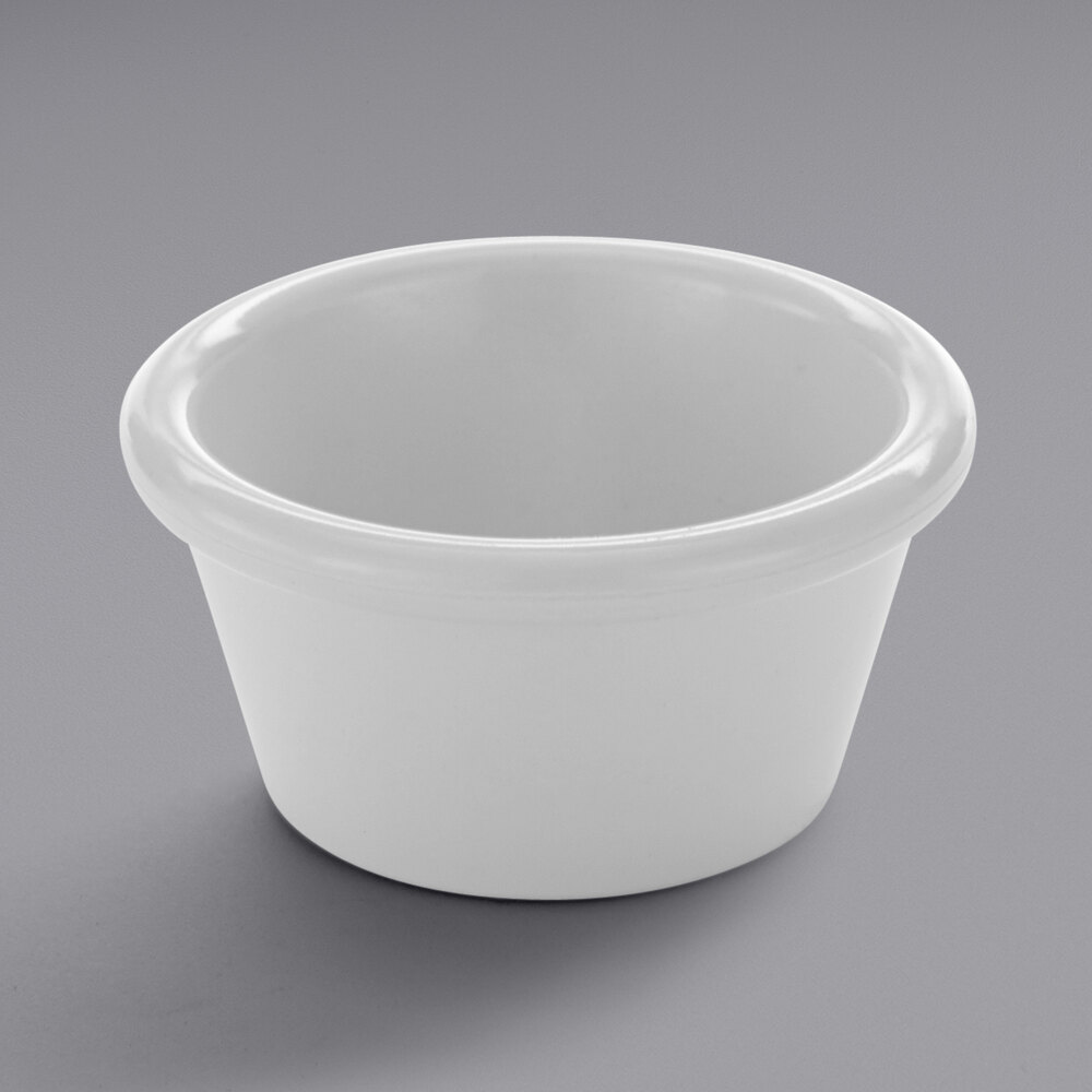 American Metalcraft 2 oz. Smooth White Melamine Ramekin - 12/Case