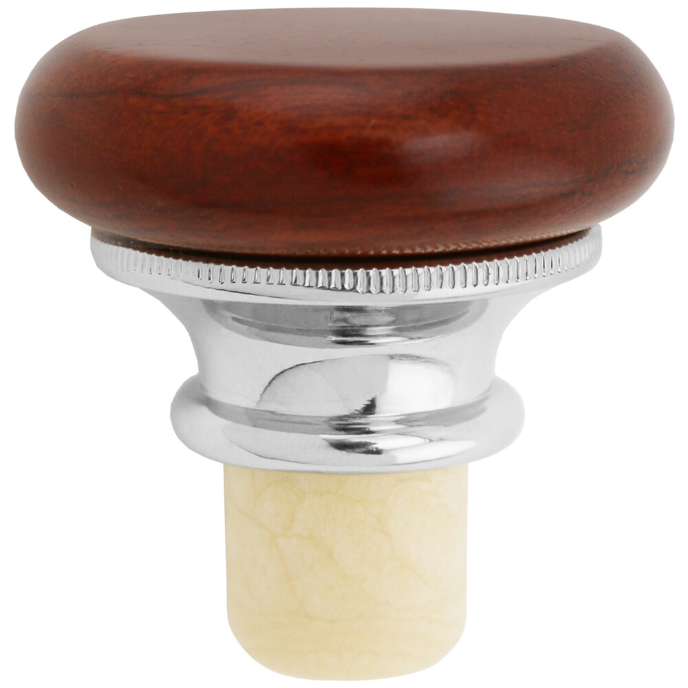 Franmara Plastic Cork Bottle Stopper with Flat Rosewood Top 2268