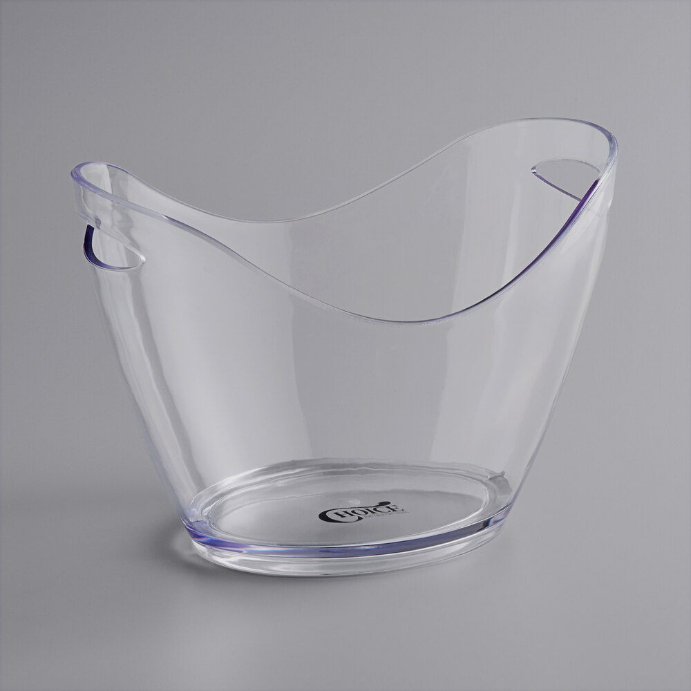 Choice 7.75 Qt. Medium 4-Bottle Plastic Oval Wine Bucket