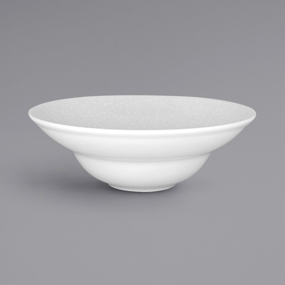 RAK Porcelain Blossom 10 1/4" Ivory Embossed Porcelain Extra Deep Plate - 6/Case