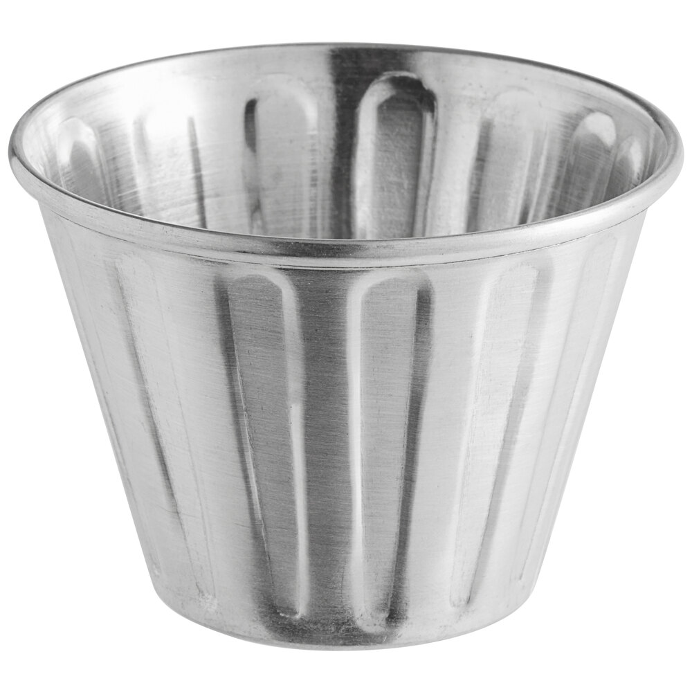 American Metalcraft 2.5 oz. Fluted Stainless Steel Sauce Cup - 12/Case