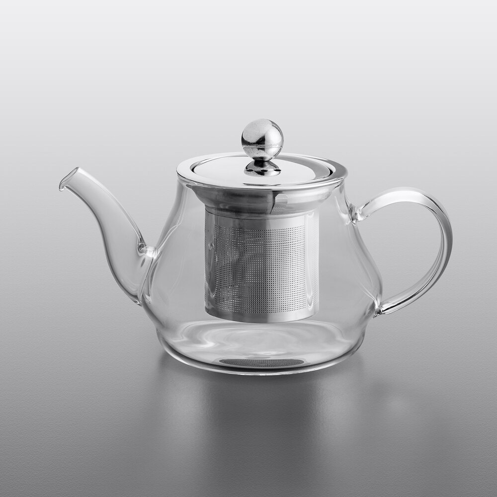 Acopa Azalea 12 oz. Glass Teapot with Stainless Steel Infuser