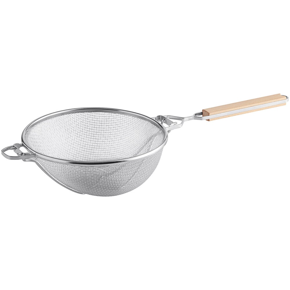 Choice 10 1/4" Reinforced Heavy-Duty Stainless Steel Strainer