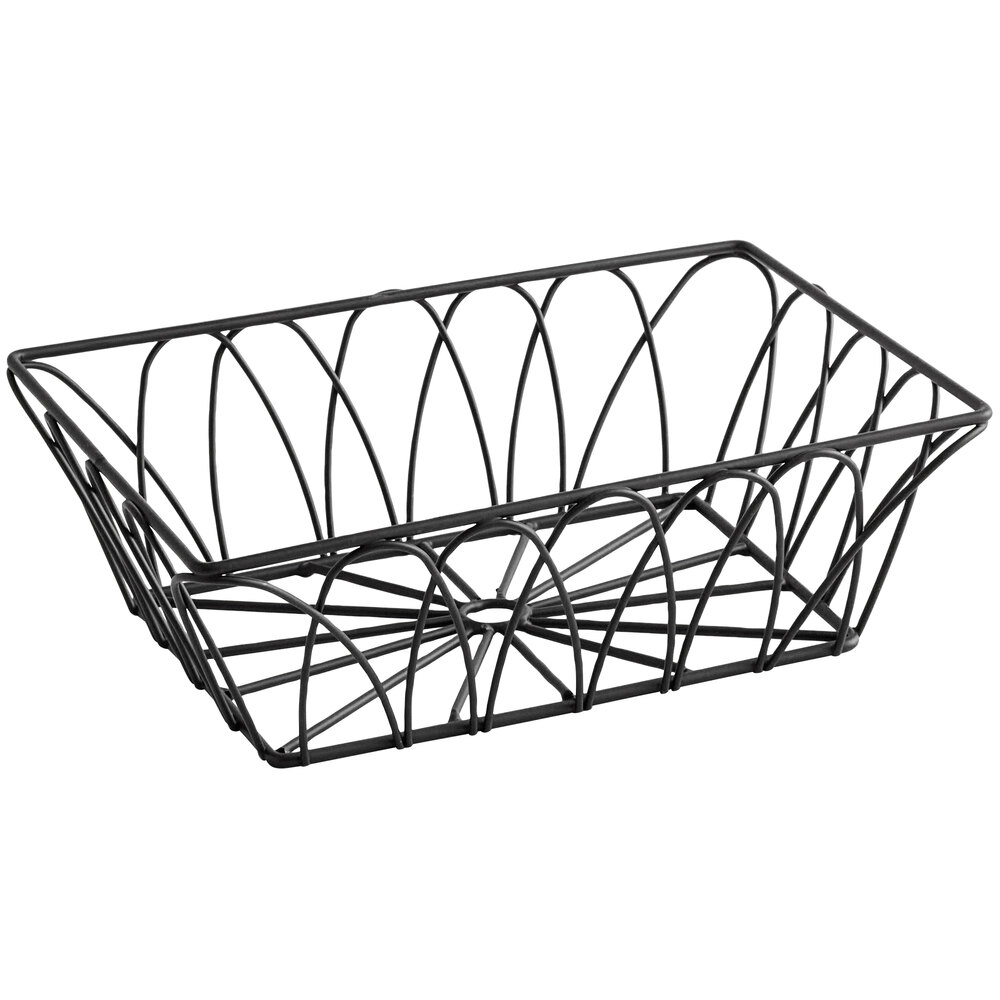 Tablecraft Petal Collection 9" x 6" x 2 1/2" Rectangular Wire Basket