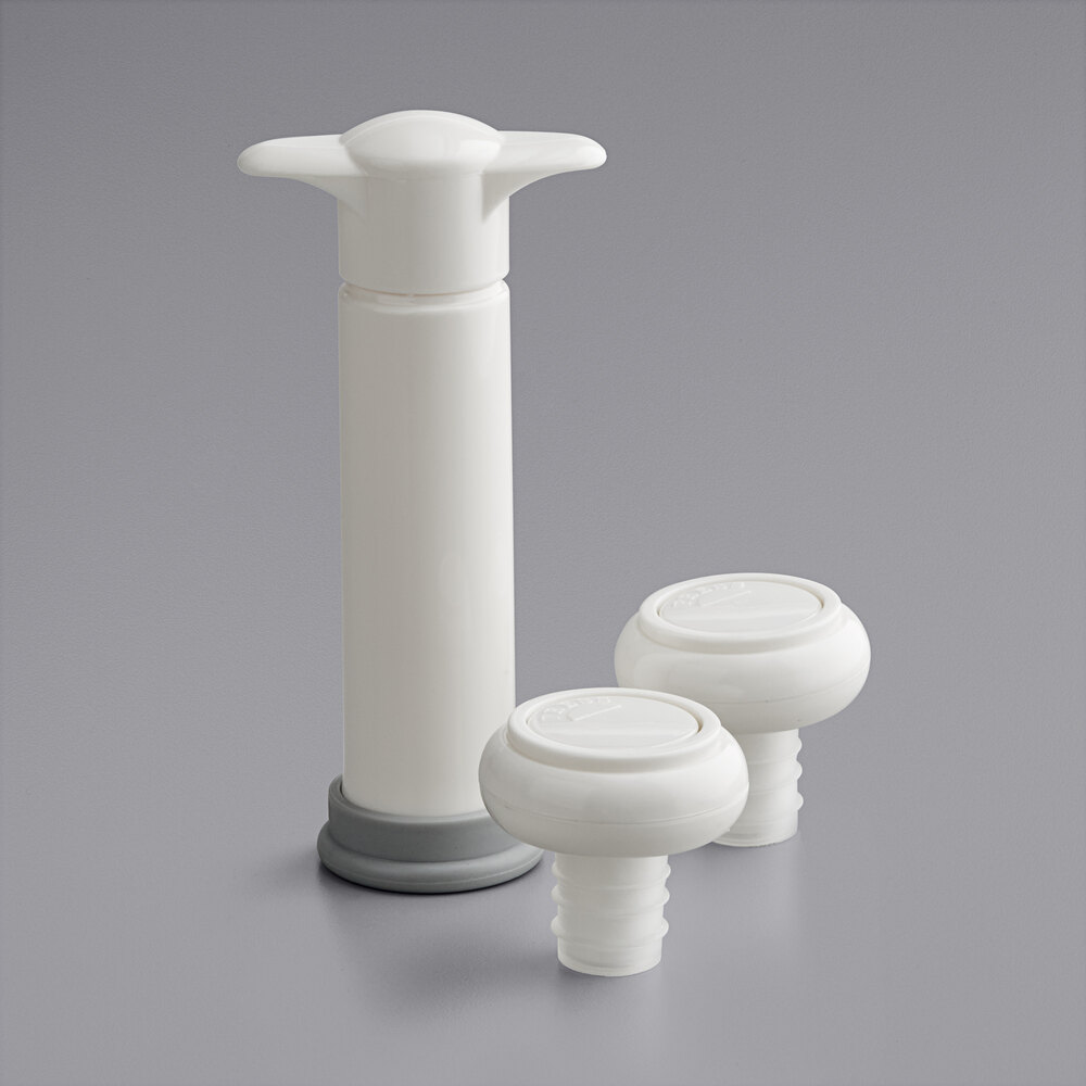 Franmara VinoVac White Wine Saver System with Vacuum Pump and 2 Bottle Stoppers 7810-24