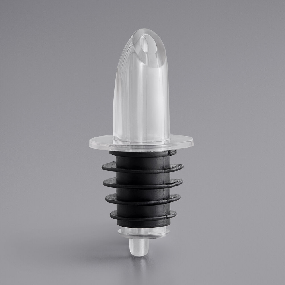 Choice Short Free Flow Clear Liquor Pourer - 12/Pack