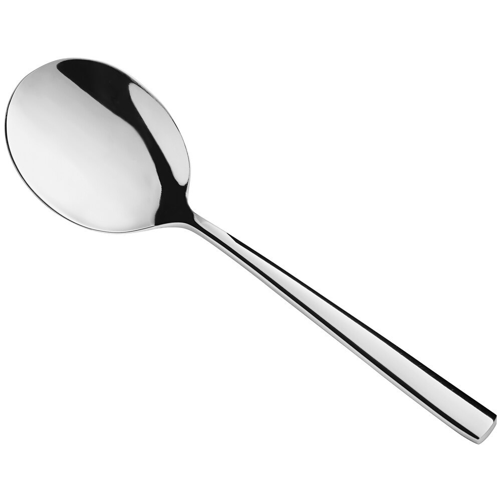 Acopa Skyscraper 5 7/8" 18/8 Stainless Steel Extra Heavy Weight Bouillon Spoon - 12/Case