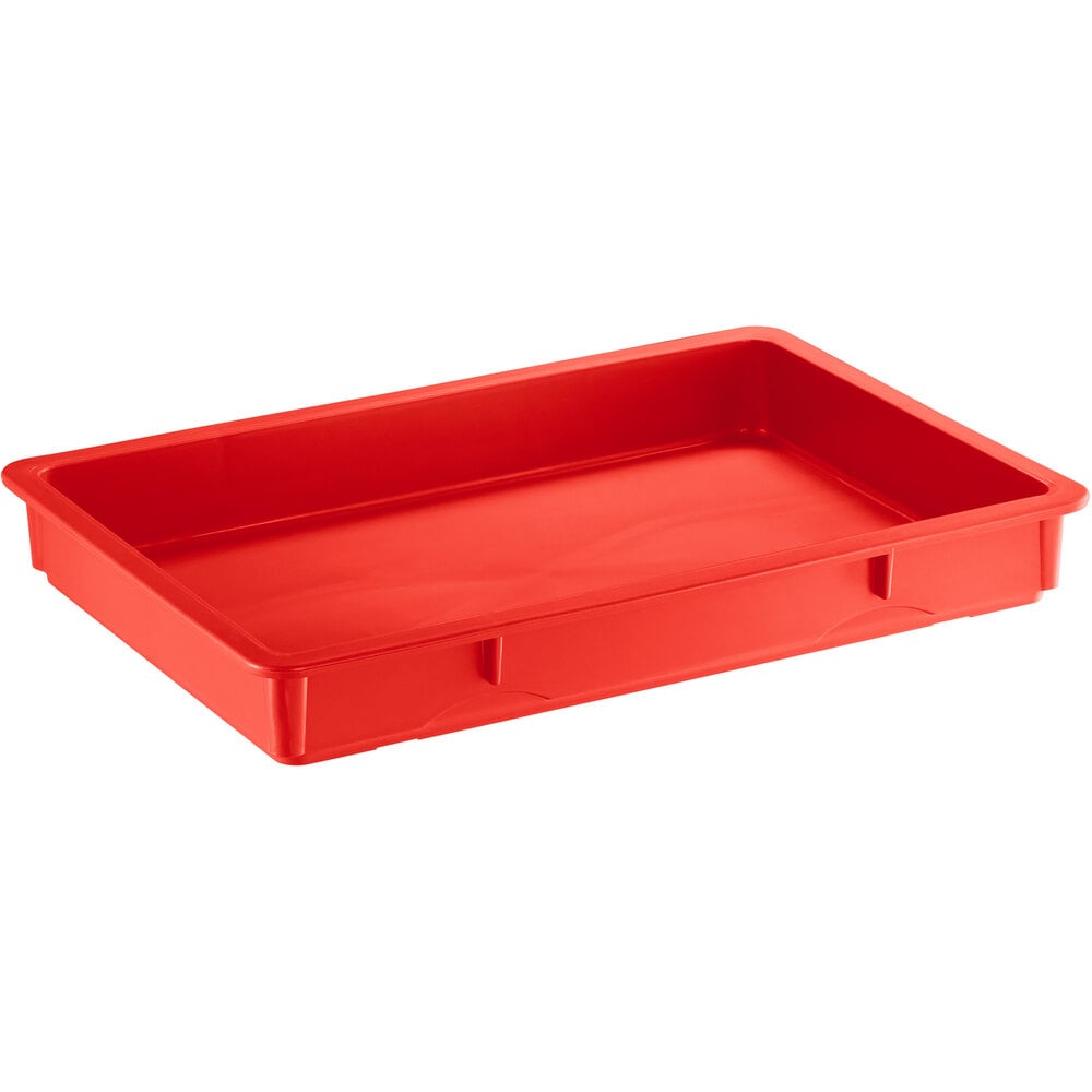 Baker's Lane 18" x 26" x 3" Red Heavy-Duty Polypropylene Dough Proofing Box