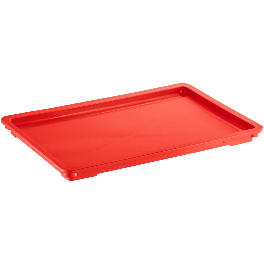 Baker's Lane 18" x 26" Red Heavy-Duty Polypropylene Dough Proofing Box Lid