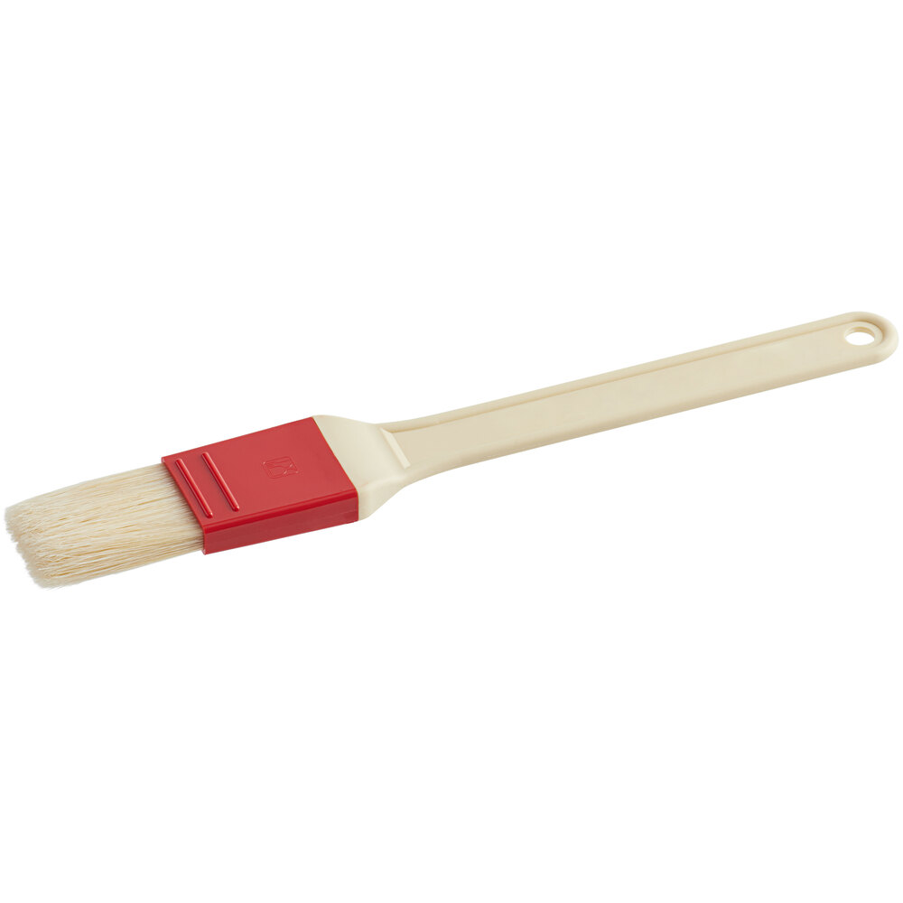 Choice 1 1/4"W Natural Bristle Pastry / Basting Brush with Plastic Handle