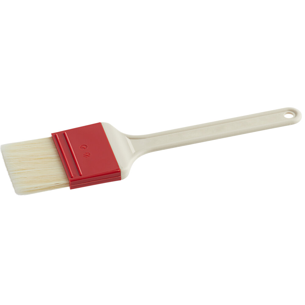 Choice 2 3/8"W Natural Bristle Pastry / Basting Brush with Plastic Handle