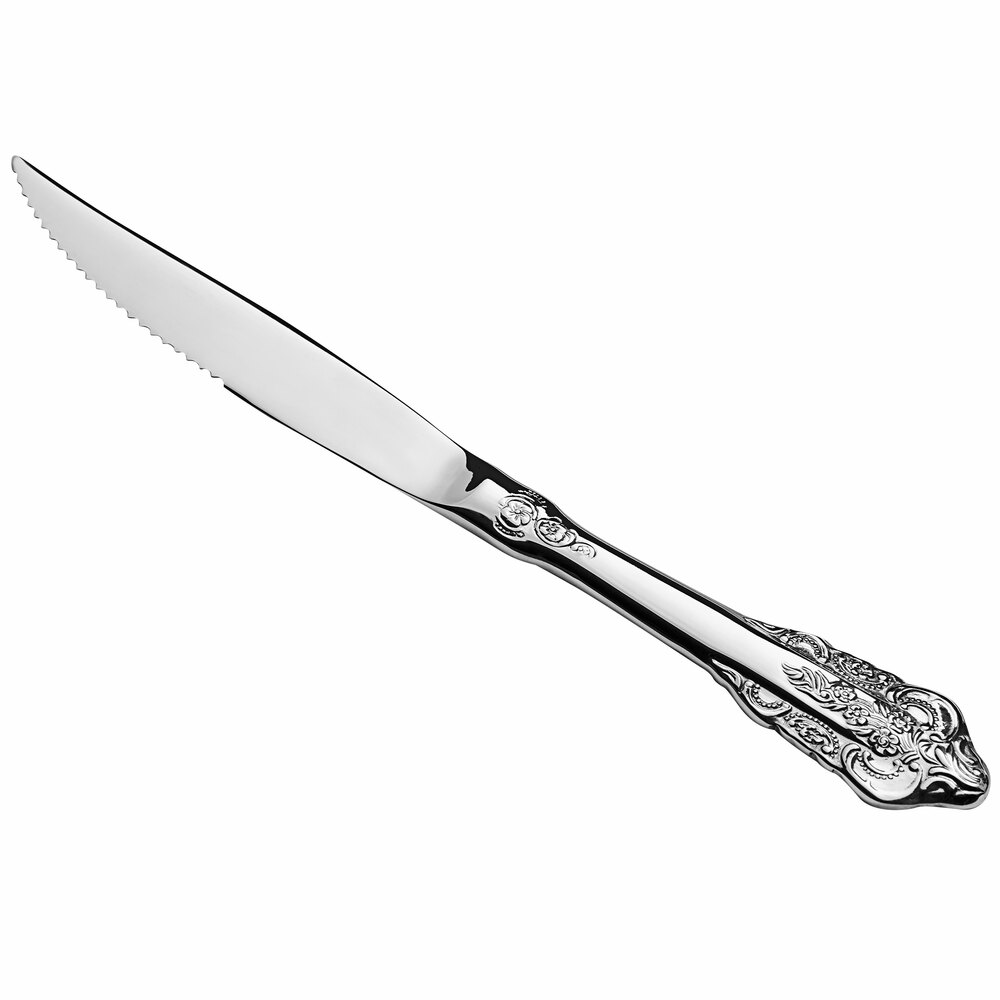 Acopa Ophelia 9 1/2" Stainless Steel Extra Heavy Weight Steak Knife - 12/Case