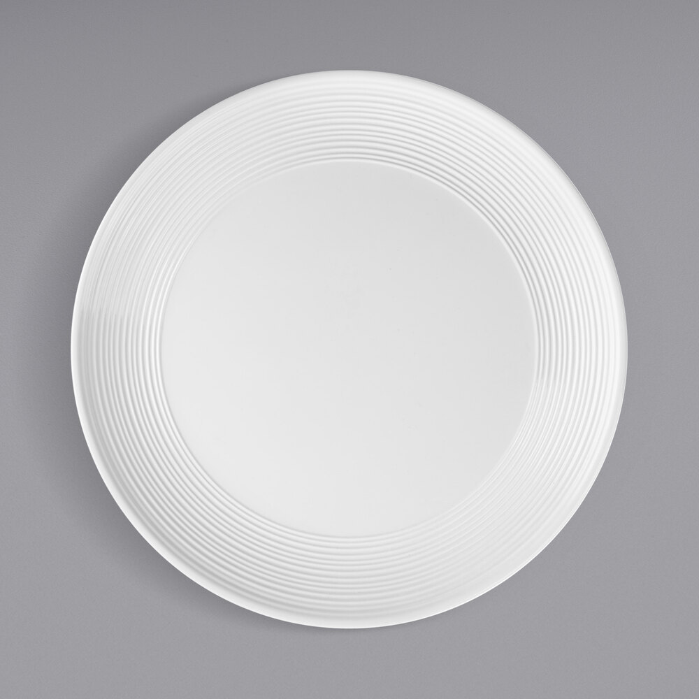 Tablecraft Pulito 13 1/8" White Embossed Melamine Plate