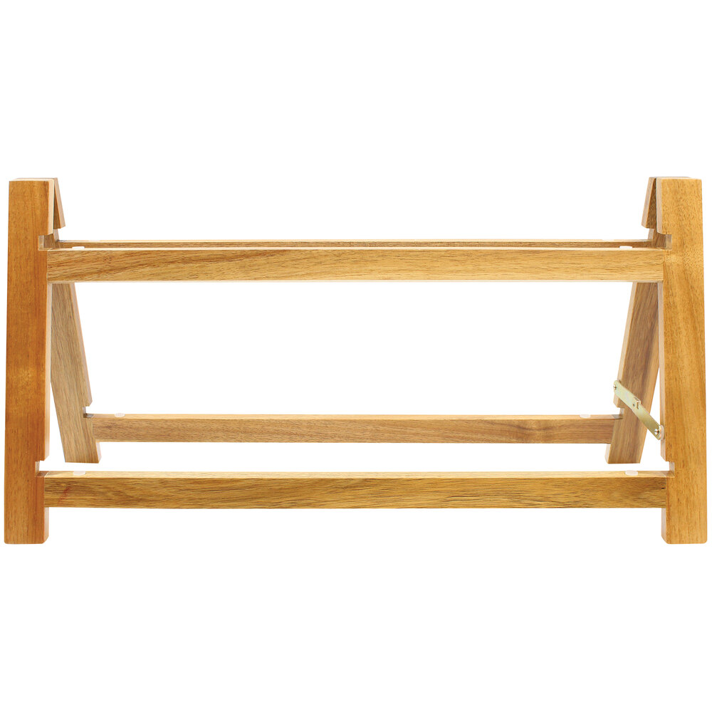 Tablecraft Frostone 15" x 8" x 11 1/2" 2-Tier Acacia Wood Riser Stand