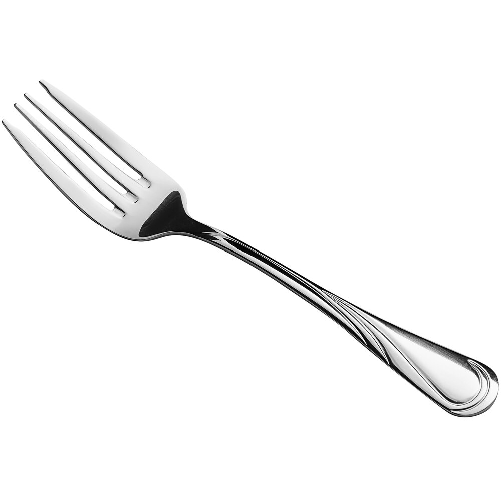 Acopa Swirl 6 7/8" 18/8 Stainless Steel Extra Heavy Weight Salad / Dessert Fork - 12/Case