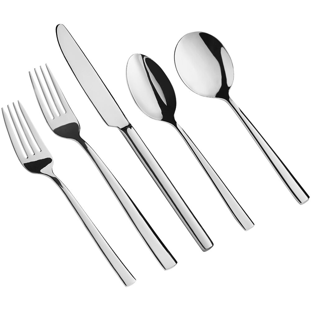 Acopa Skyscraper 18/8 Stainless Steel Extra Heavy Weight Flatware Set with Service for 12 - 60/Case