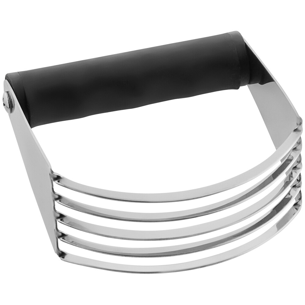 Choice Stainless Steel Pastry Blender with 5 Blades and Black Non-Slip Handle