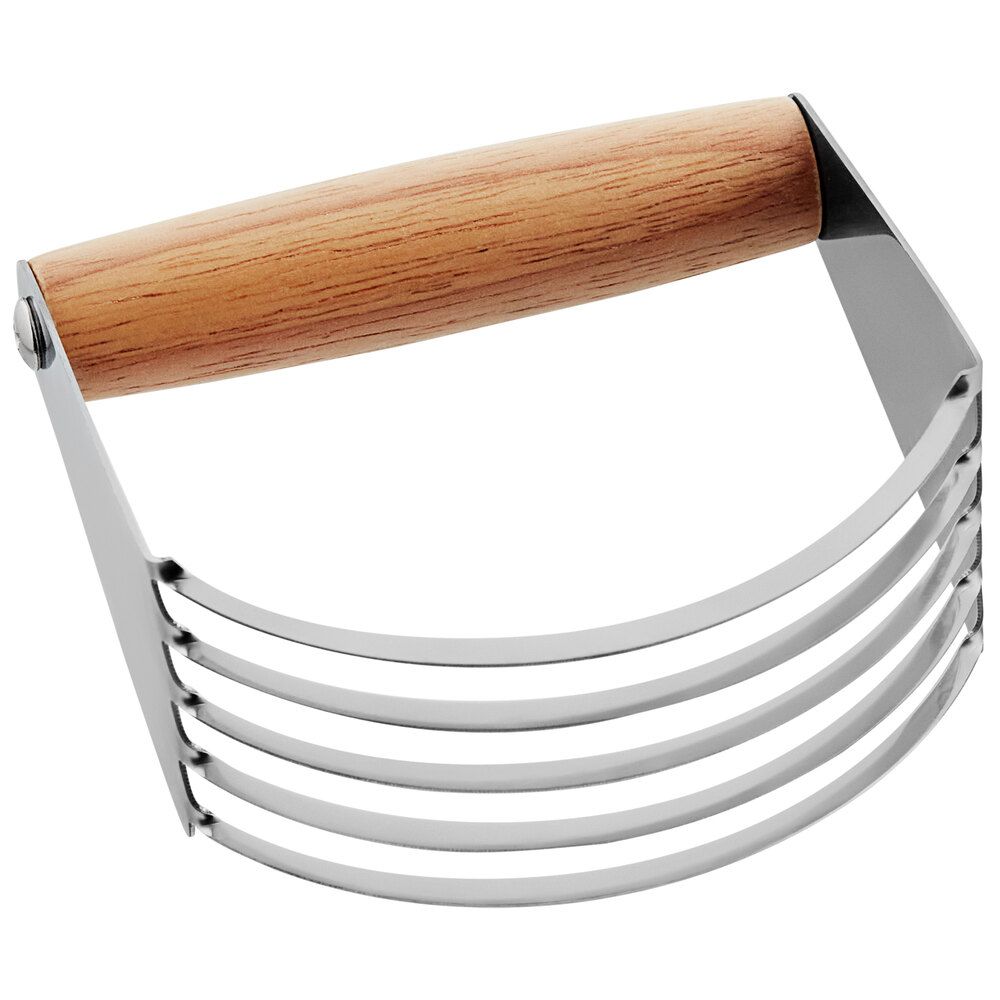 Choice Stainless Steel Pastry Blender with 5 Blades and Wood Handle