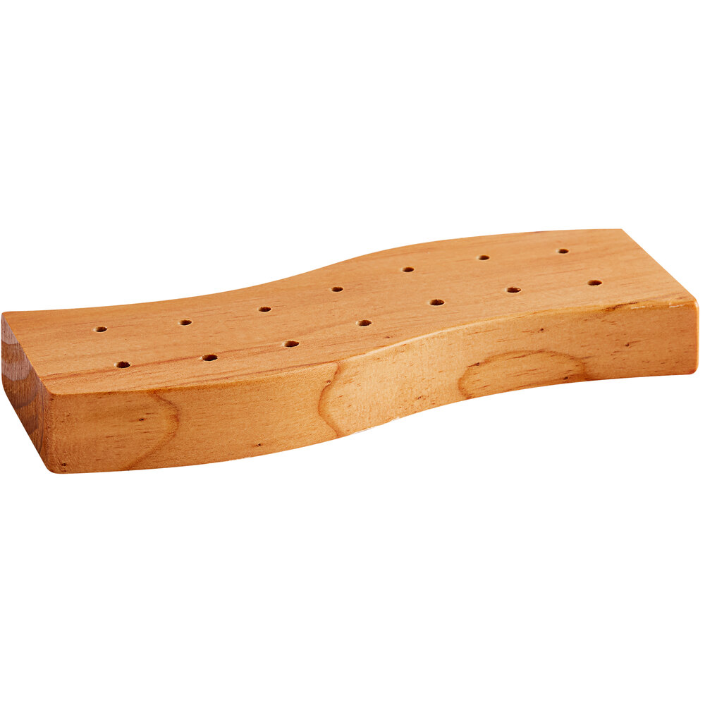 Acopa Mesa 14 Hole Dark Brown Wood Skewer / Cake Pop Holder