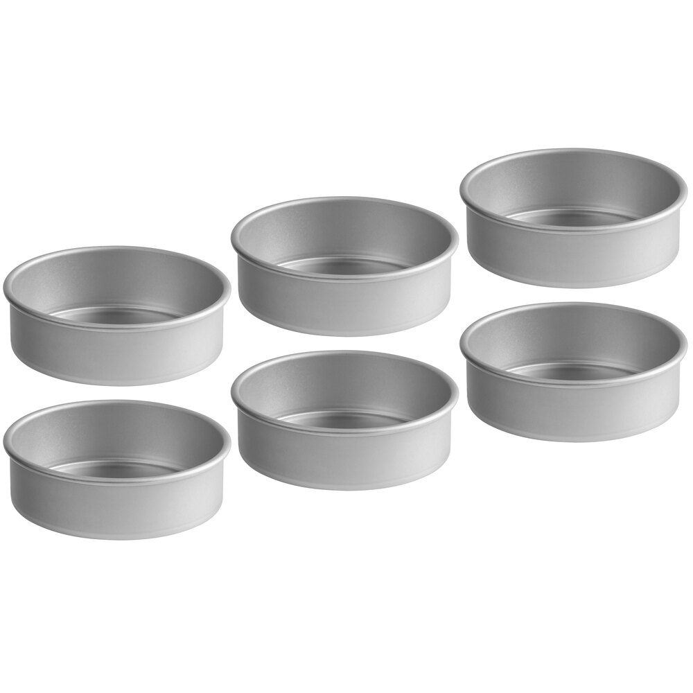 Choice 6" x 2" Round Straight Sided Aluminum Cake Pan - 6/Case
