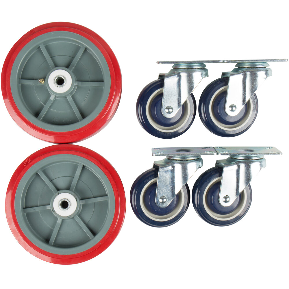 Lavex 4" Caster and 8" Wheel Set for U-Boat Carts