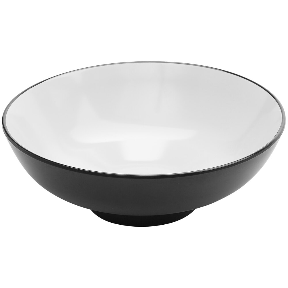 American Metalcraft 56 oz. Black and White Melamine Noodle Bowl