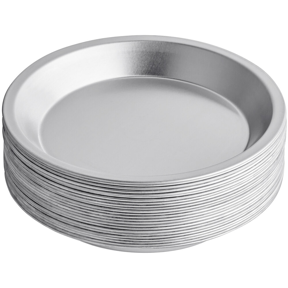 Choice 10" x 1 1/4" 21 Gauge Aluminum Pie Pans - 24/Case