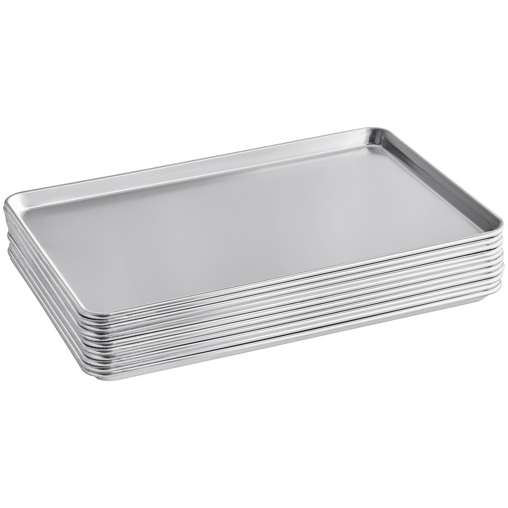 Baker's Lane Heavy-Duty Full Size 16 Gauge 18" x 26" Wire in Rim Aluminum Bun / Sheet Pans - 12/Case