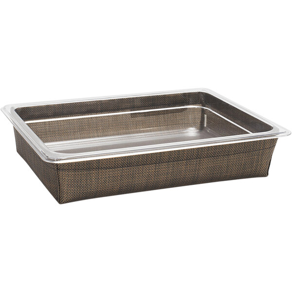 Front of the House Metroweave 12 1/2" x 10 1/2" x 2 1/2" Copper Mesh Woven Vinyl Shallow Housing / Pan Set - 4/Case