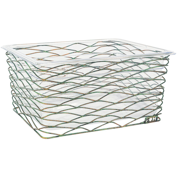 Front of the House Patina 12 1/2" x 10" x 6" Fused Iron Deep Housing / Pan Set - 2/Case