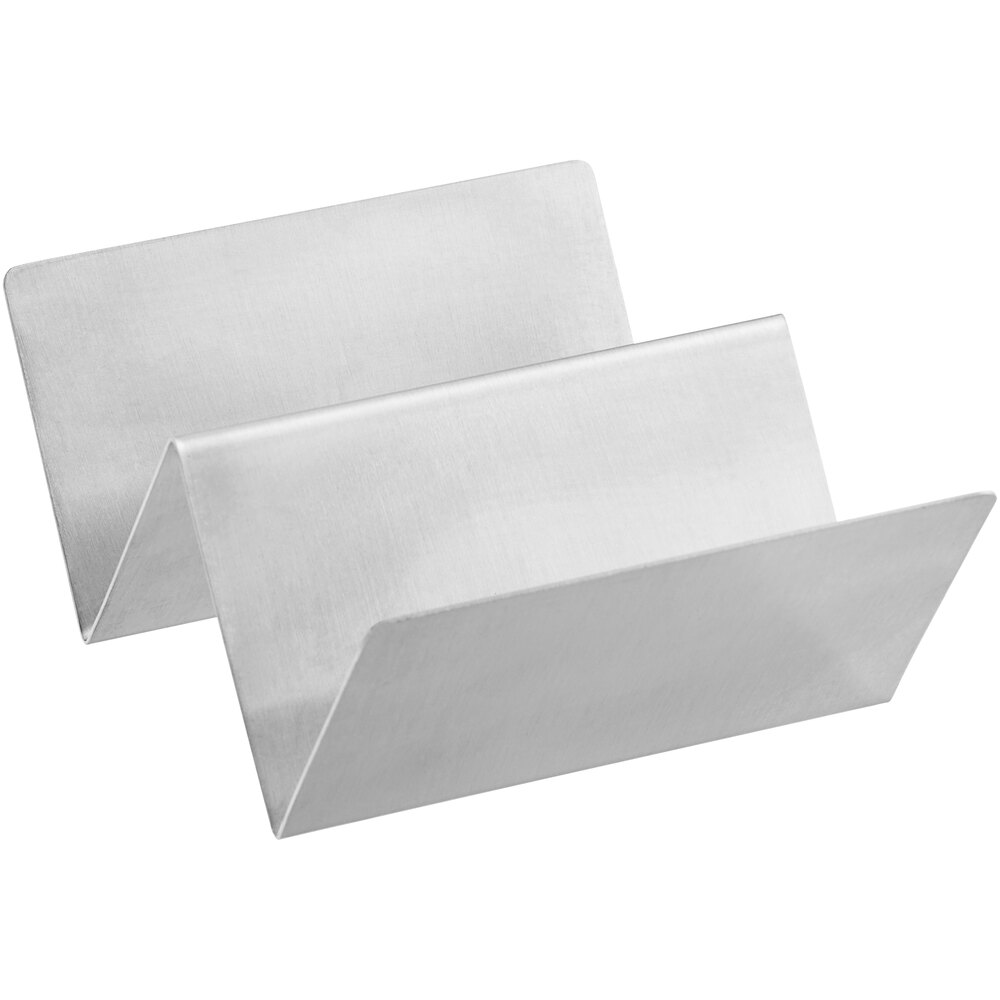 American Metalcraft 5" x 4" x 2" Stainless Steel Taco Holder with 1 or 2 Compartments TSH1