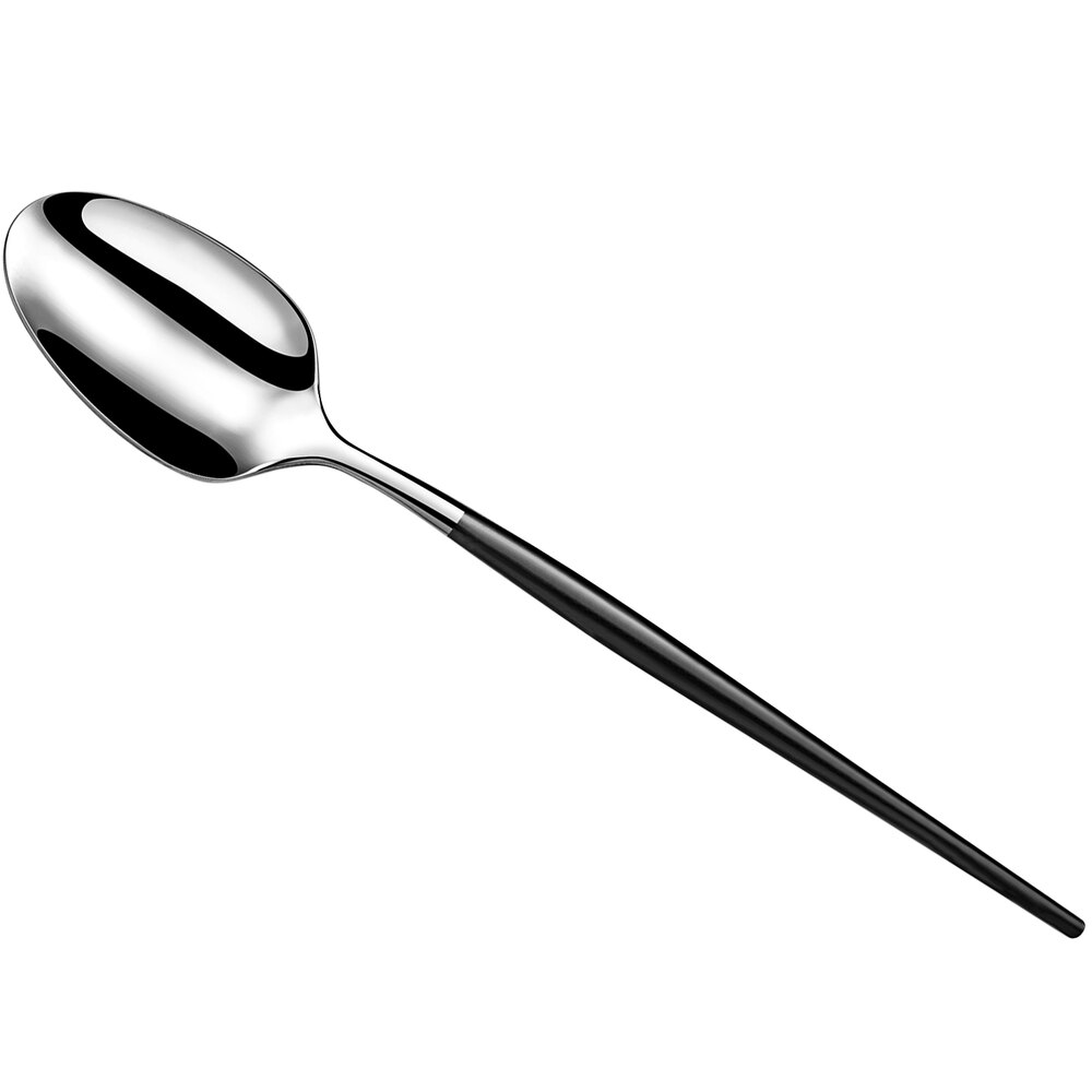 Amefa Soprano Black 7 15/16" 18/0 Stainless Steel Heavy Weight Tablespoon / Serving Spoon - 12/Case