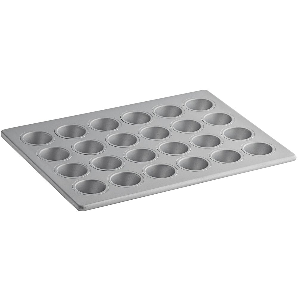 Baker's Lane 24 Cup 1.75 oz. 13" x 18" Glazed Aluminized Steel Mini Muffin / Cupcake Pan - 13" x 18"