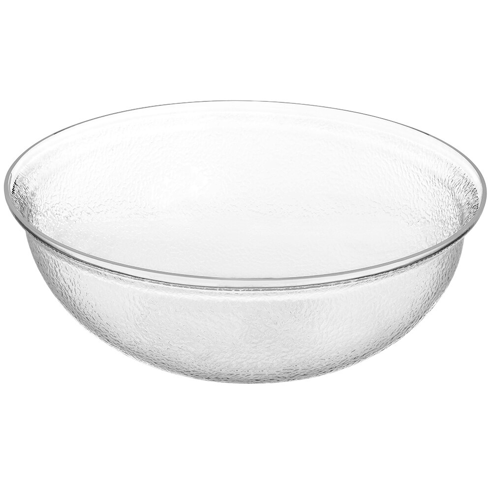 Carlisle 15 Qt. Clear Pebbled Acrylic Serving/Salad Bowl