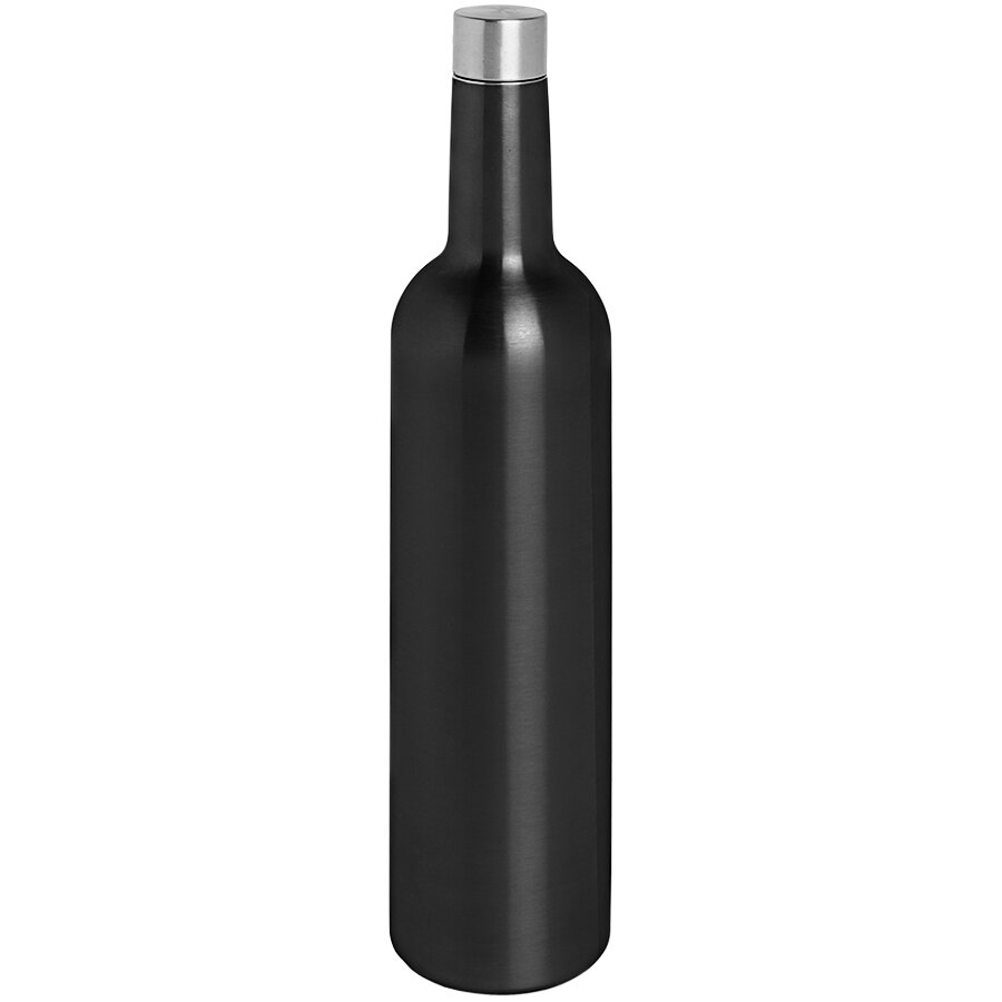 Franmara Apollo 26 oz. Black Stainless Steel Bordeaux Wine Bottle
