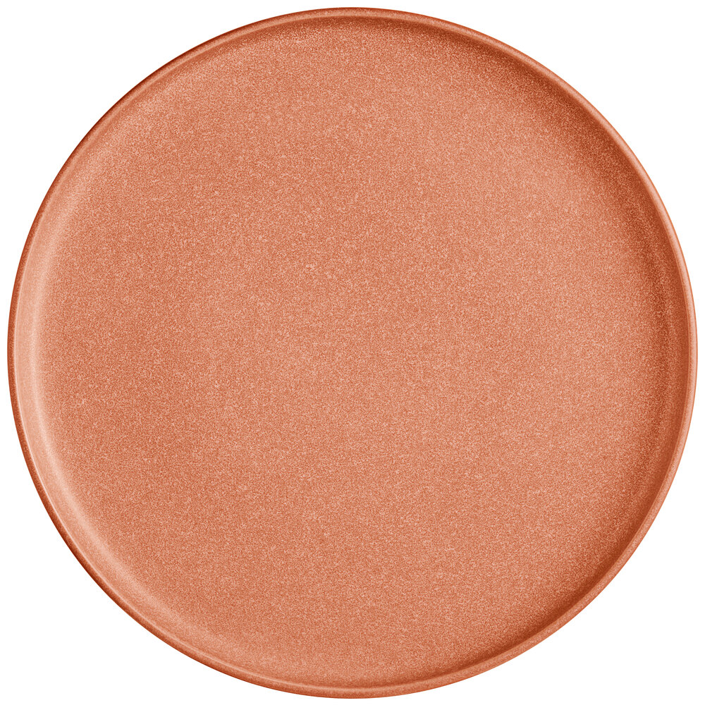 Acopa Pangea 10 1/2" Terra Cotta Matte Coupe Porcelain Plate - 12/Case