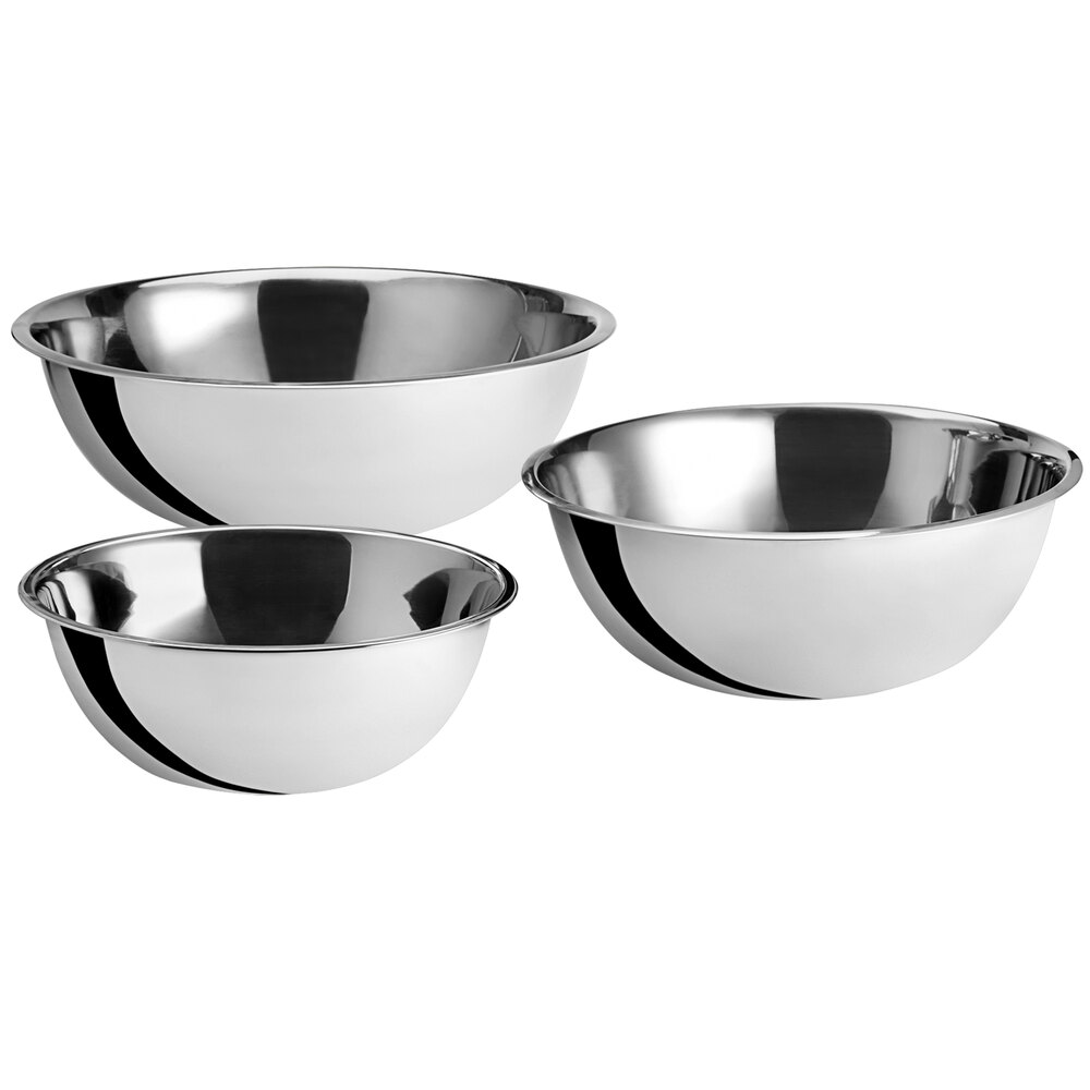 Choice Stainless Steel Standard Mixing Bowl Set - XL - 3/Set
