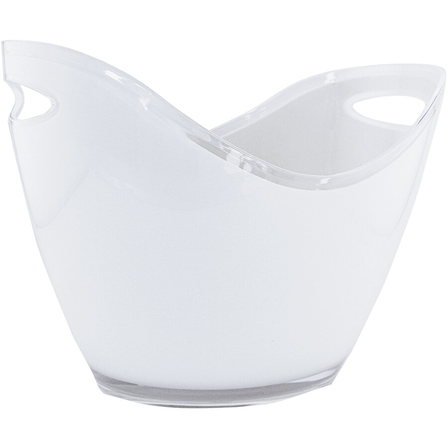 Franmara Small 2-Bottle White Acrylic Oval Wine Bucket 9077-24 BU