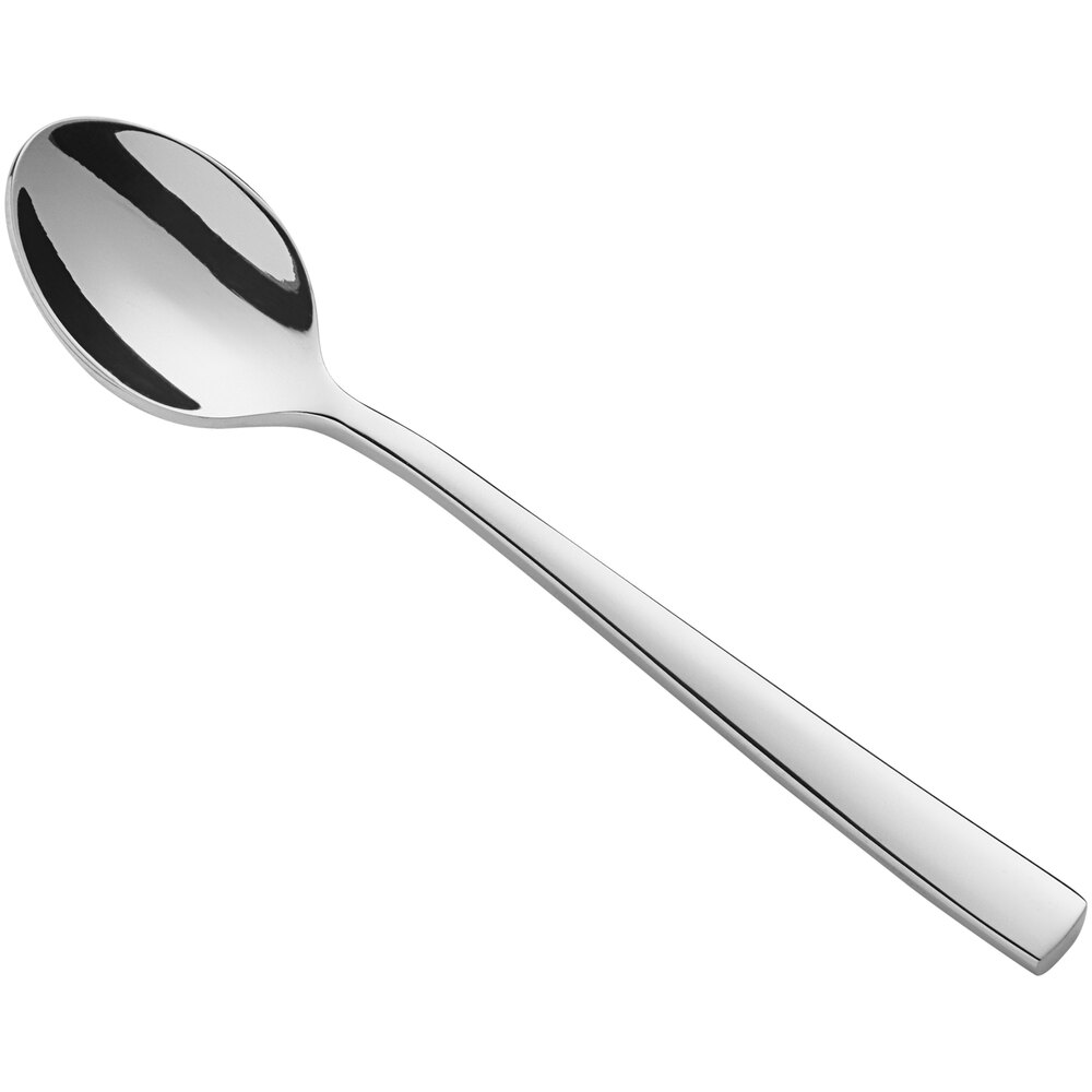 Acopa Penn Square 4 5/8" 18/0 Stainless Steel Heavy Weight Demitasse Spoon - 12/Case